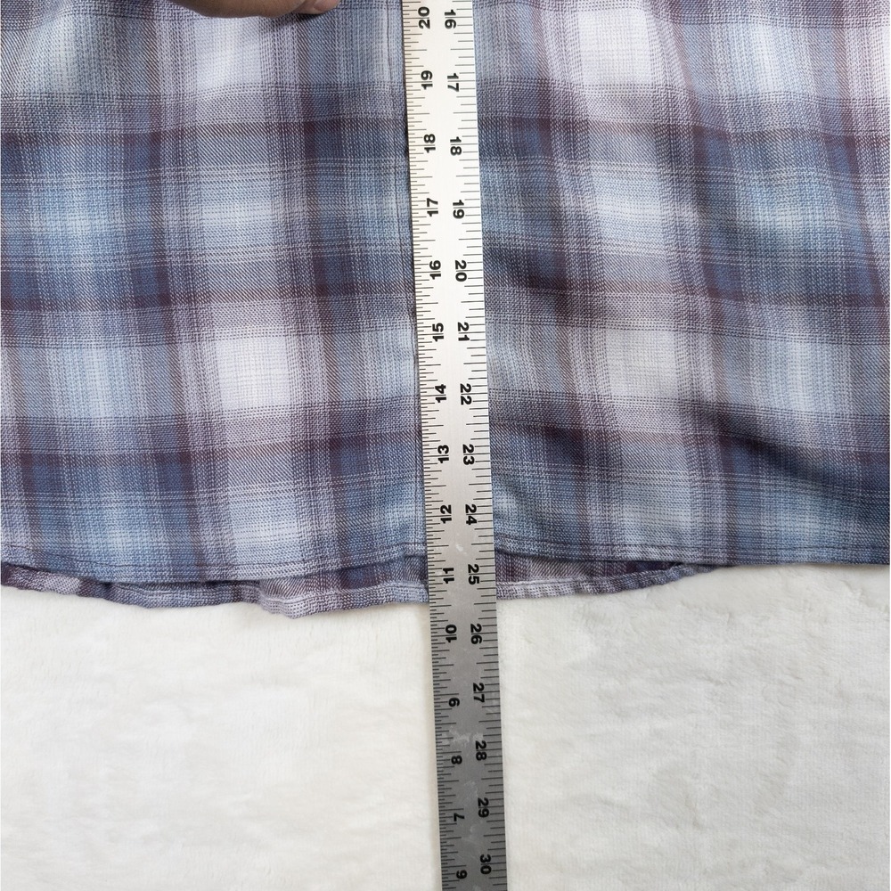 Columbia Omni Shade Plaid Shirt Womens L Purple Soft Lightweight Button Up - Picture 7 of 11